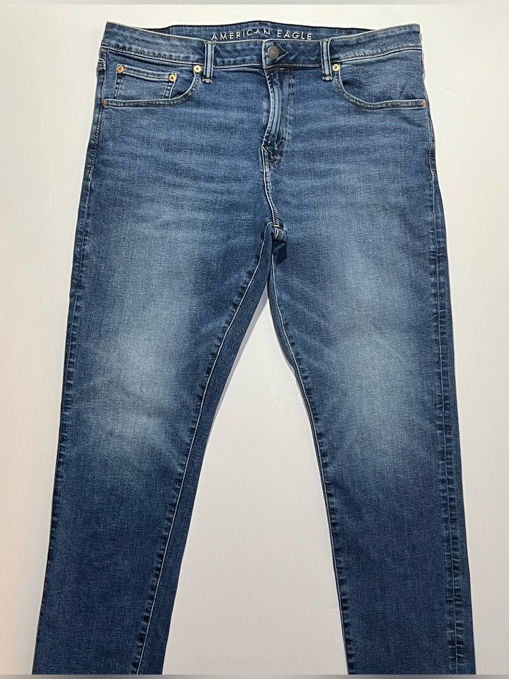 Men’s American Eagle Athletic Airflex Slim Straight Blue Jeans, 36x34